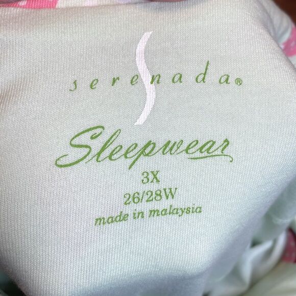 Serenada Sleepwear Knit Christmas Trees Pajama Top, sleep shirt, like new! 3X - Picture 5 of 7